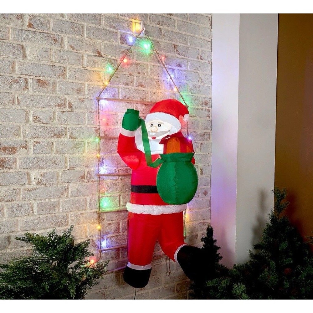 Kringle Express 39" Lit Inflatable Climbing Santa